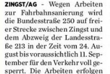 Bundesstraße voll gesperrt