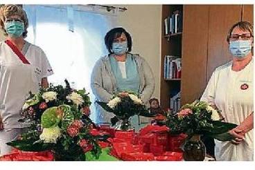 Mit Blumen überrascht