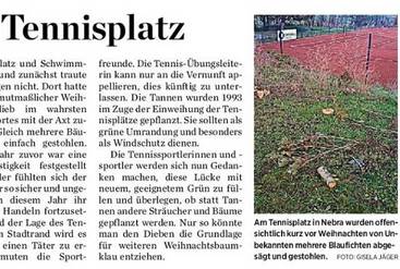Diebstahl am Tennisplatz