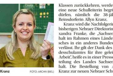 Allyn Kranz wird Schulleiterin in Nebra